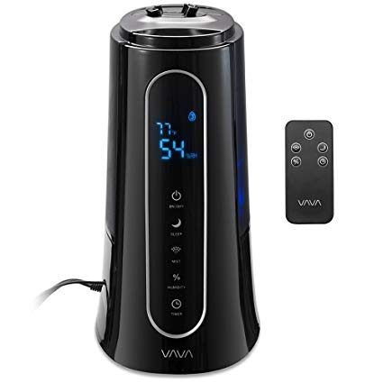 VAVA Humidifiers for Large Room Baby Bedroom, Ultrasonic Cool Mist and Space-Saving with Large Tank, 30 Hours Working Time, Humidity Preset Function(5 L/1.3 gal, 110V) - Used (Certified Refurbished)