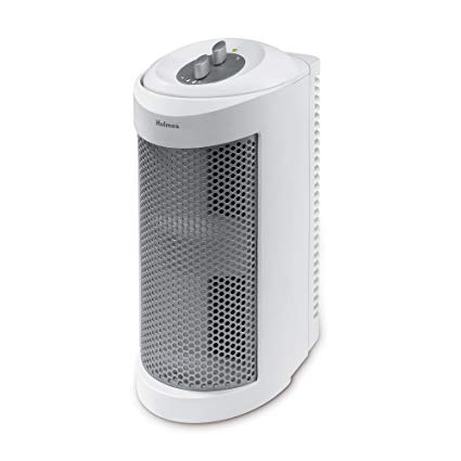 Holmes True HEPA Allergen Remover Mini Tower Air Purifier for Small Spaces, White