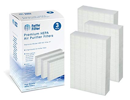 Fette Filter 3-Pack Air Purifier Filters. Compatible with HRF-R2, HRF-R3, Filter R (HRF-R3, 3-Pack)