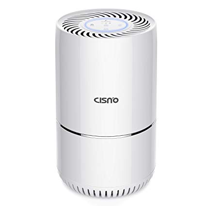 CISNO Air Purifier With True HEPA Filter, Powerful 3-Stage Filtration, Captures 99.99% Pollen, Smoke, Household Odor, Allergies, Pets Dander, Allergen Remover, Quiet For Home, US-120v