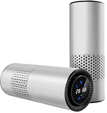 HEPA Filter Air Purifier for Allergy Sufferers With Gesture Sensing Control,Perfect for Car Desktop Office Home(Silver)