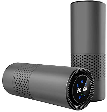 LeadYoung True HEPA Filter Air Purifier with Gesture Control,Removing Smoking Dust Pollen and Bad Odors,Perfect for Car Office Desktop(Gray)