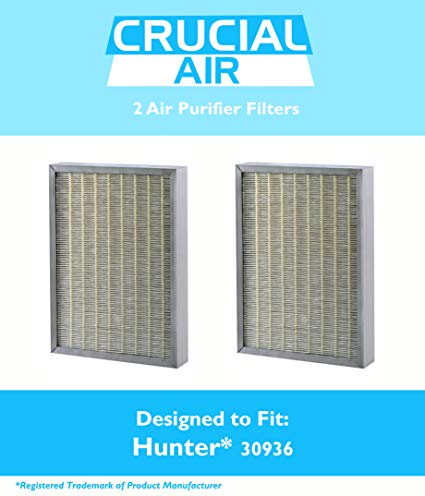 2 Hunter 30936 Air Purifier Filters Fit 30085, 30090, 30095, 30105, 30117 & 30130, Designed & Engineered by Crucial Air